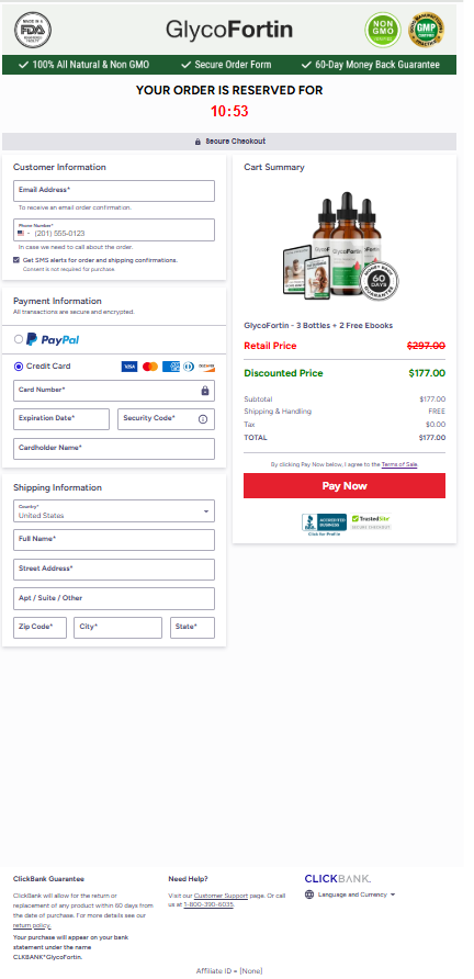 GlycoFortin order page